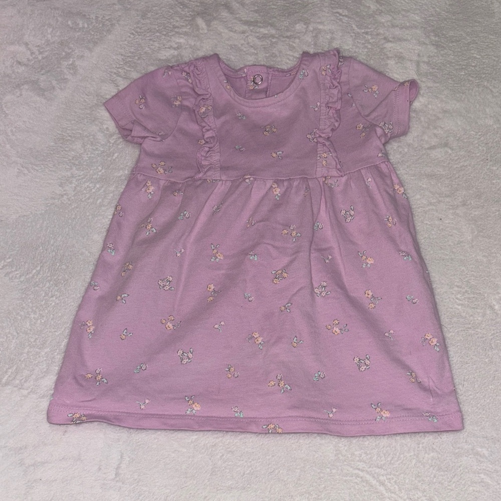 (2 for $10) George Pinkish purple floral Dress 6-9 months baby girl summer